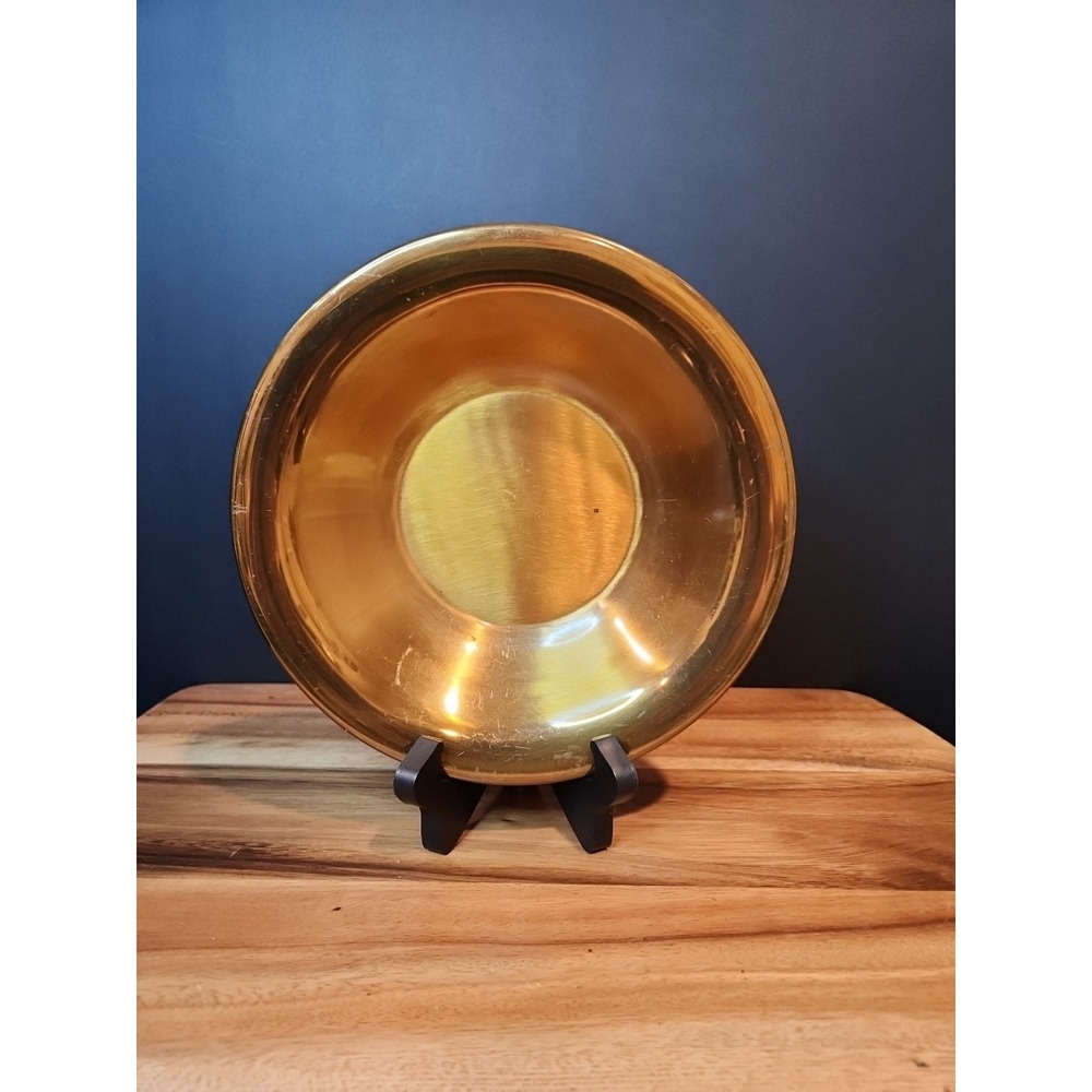 Vtg MCM Saxton, Inc California Shallow Solid Jewlers Bronze  8½" Bowl